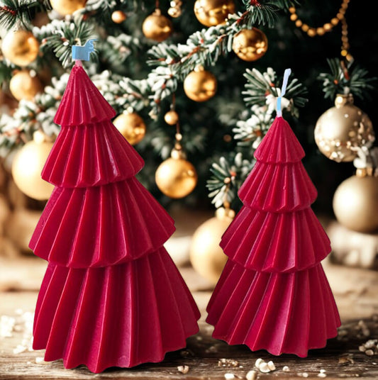 Vela navideña decorativa - Arbol de navidad. Pack de 2 velas.