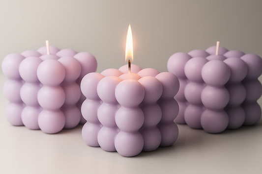 Vela Cubo de Burbujas — Arte moderno en cera Set X 3 - Seiton Home