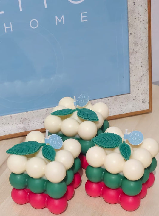 Vela decorativa Cubo navideño - Paquete de 3.