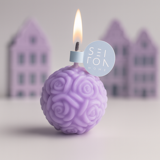 Vela de esfera de rosas para eventos. set X 12 unds