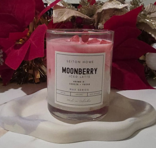 Vela decorativa MOONBERRY ICED LATTE - Aroma a Fresa/Cereza