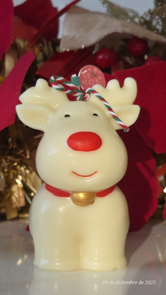 Vela decorativa navideña de Rudolph