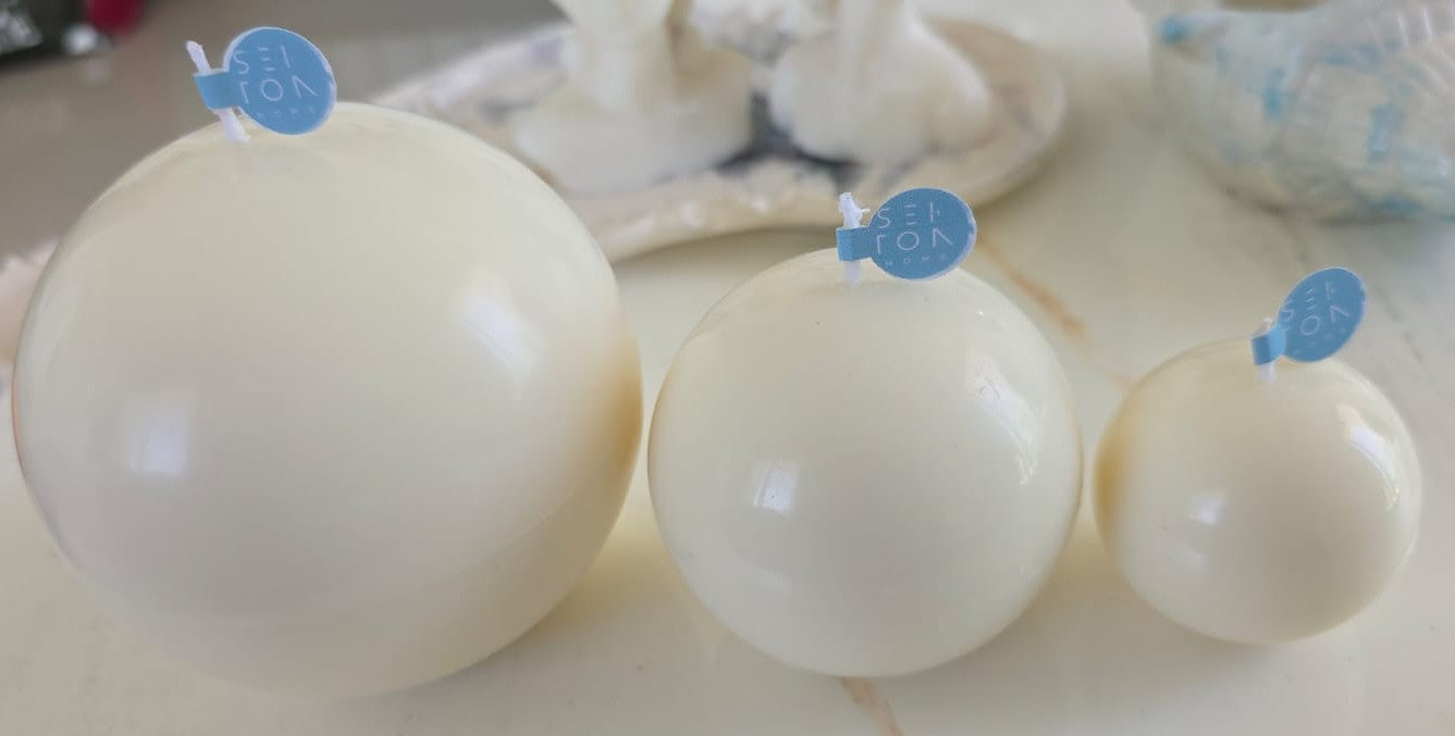 Velas decorativas - Trio esferas lisas.