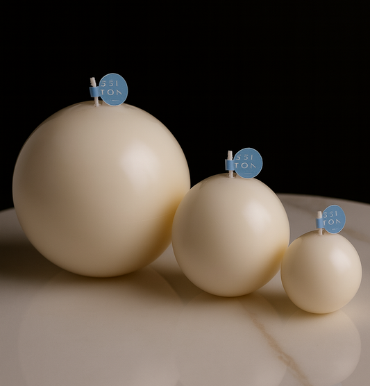 Velas decorativas - Trio esferas lisas. - Seiton Home