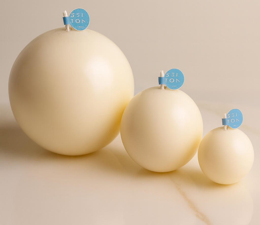 Velas decorativas - Trio esferas lisas. - Seiton Home