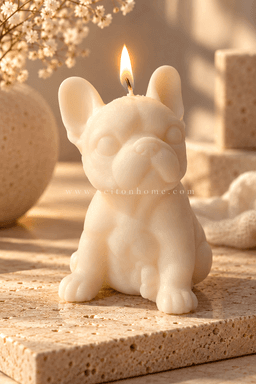 2 velas decorativas de Bulldog – ternura y diseño en una vela. 1