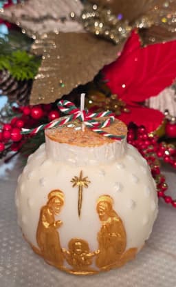 Vela decorativa de Esferas navideñas. 5