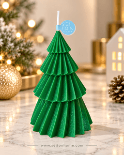 Vela navideña decorativa - Arbol de navidad. Paquete de 2 velas. 4
