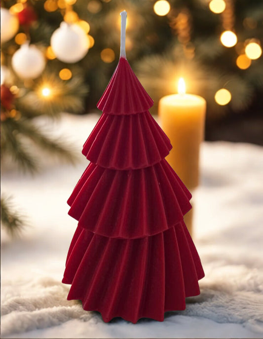 Vela navideña decorativa - Arbol de navidad. Pack de 2 velas.