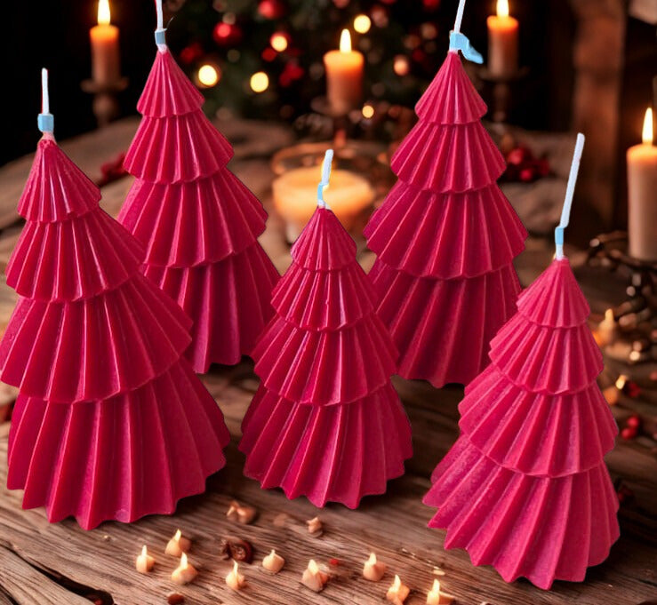 Vela navideña decorativa - Arbol de navidad. Pack de 2 velas.