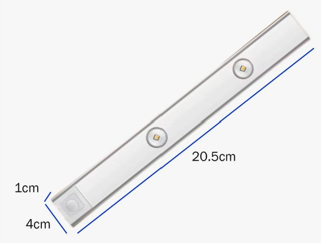 Barra de luz para gabinetes con sensor de movimiento.