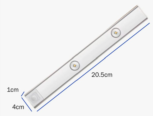 Barra de luz para gabinetes con sensor de movimiento.