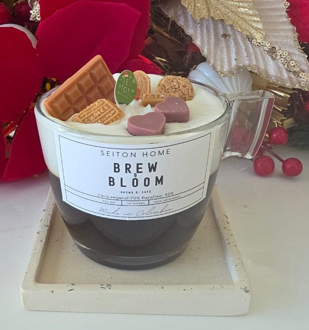 Vela decorativa Brew & Bloom - con aroma a Cafe!
