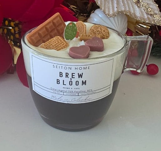 Vela decorativa Brew & Bloom - con aroma a Cafe!