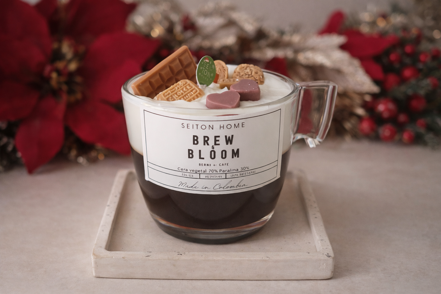 Vela decorativa Brew & Bloom - con aroma a Cafe!