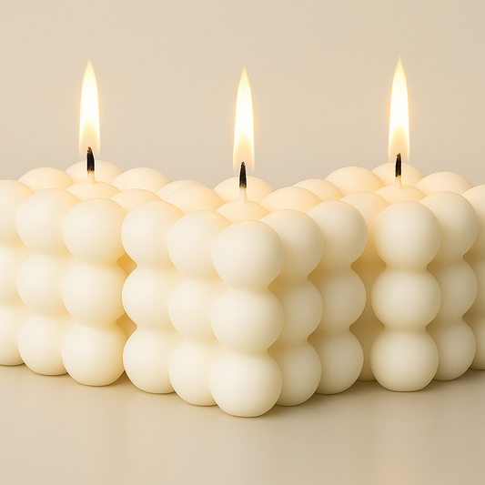 Vela Cubo de Burbujas — Arte moderno en cera Set X 3 - Seiton Home