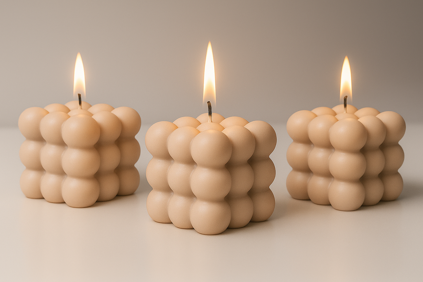 Vela Cubo de Burbujas — Arte moderno en cera Set X 3 - Seiton Home