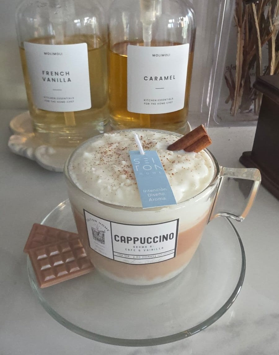 Vela Cappuccino Decorativa y aromatica. - Seiton Home