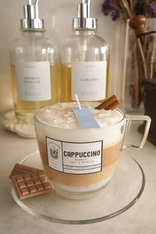 Vela Cappuccino Decorativa y aromatica. - Seiton Home