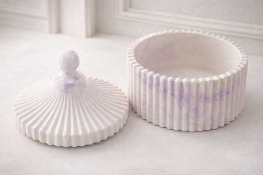 Joyero Acanalado con Tapa – Cofre Decorativo - Seiton Home