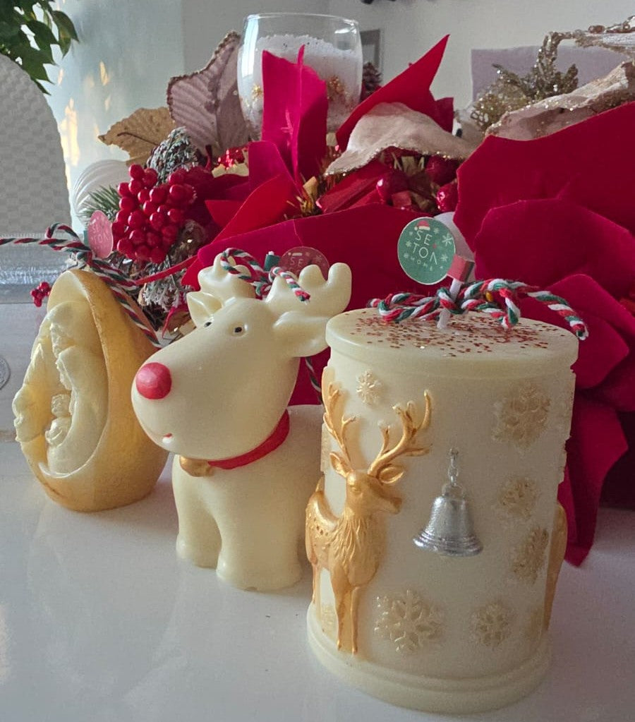 Set de 3 velas Navideñas - Espíritu de Navidad.