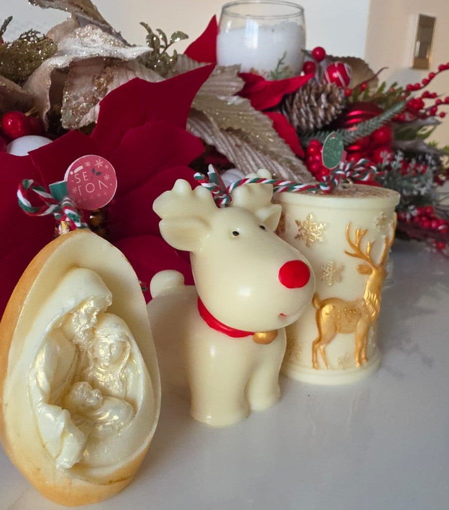 Set de 3 velas Navideñas - Espíritu de Navidad.