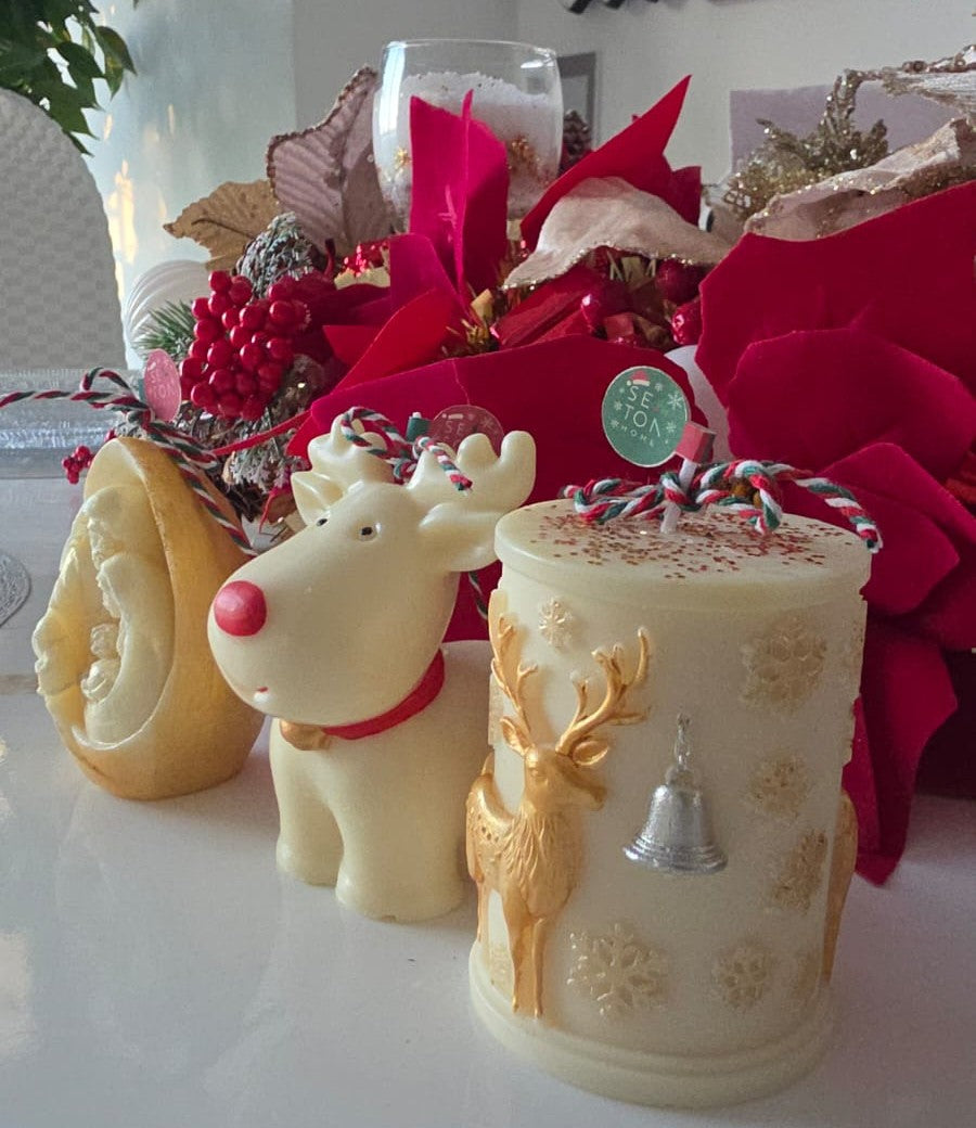 Set de 3 velas Navideñas - Espíritu de Navidad.