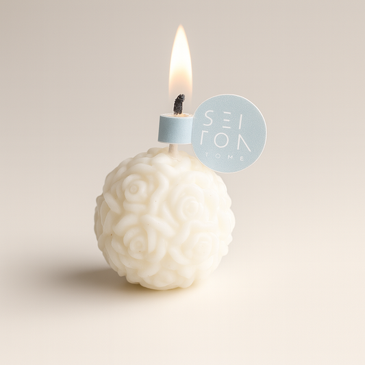 Vela de esfera de rosas para eventos. set X  12 unds