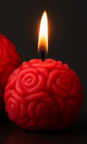 Vela de esfera de rosas para eventos. set X  12 unds