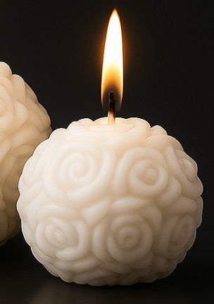 Vela de esfera de rosas para eventos. set X  12 unds