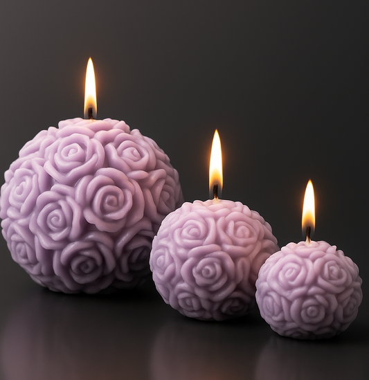 Vela Esfera de Rosas - Set de 3. - Seiton Home