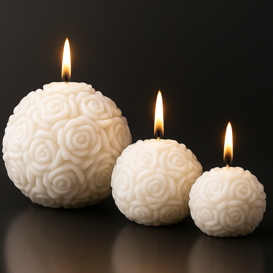 Vela Esfera de Rosas - Set de 3. - Seiton Home