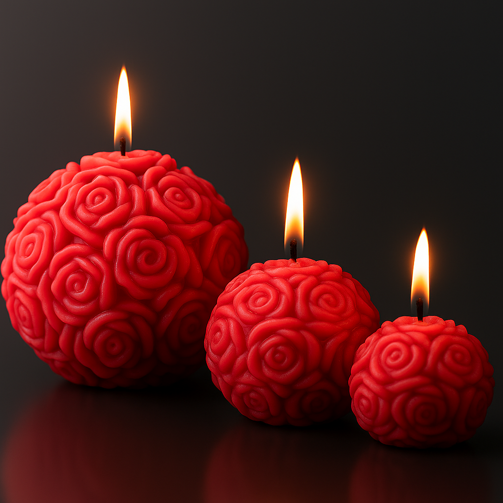 Vela Esfera de Rosas - Set de 3. - Seiton Home