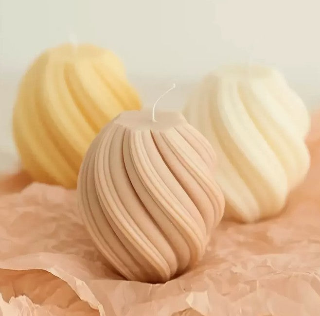 Trio de Vela Decorativa y aromatica en forma de Espiral