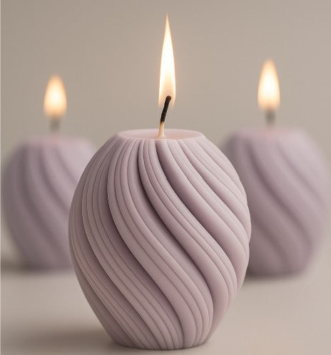 Trio de Vela Decorativa y aromatica en forma de Espiral