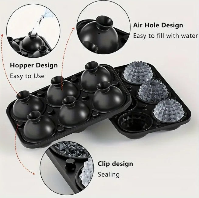 Molde de cubitos de hielo de silicona Easy-Release con embudo