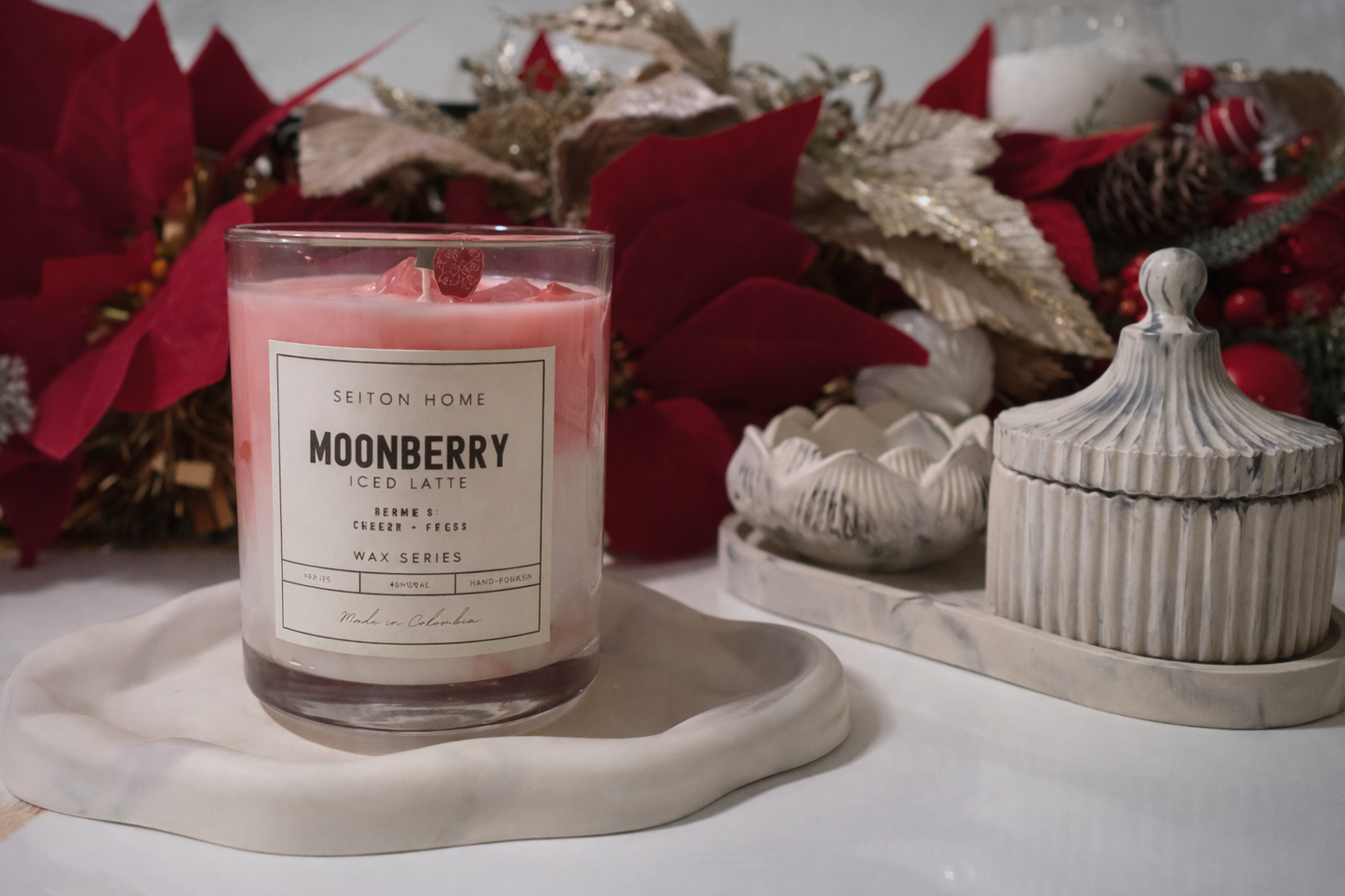 Vela decorativa MOONBERRY ICED LATTE - Aroma a Fresa/Cereza