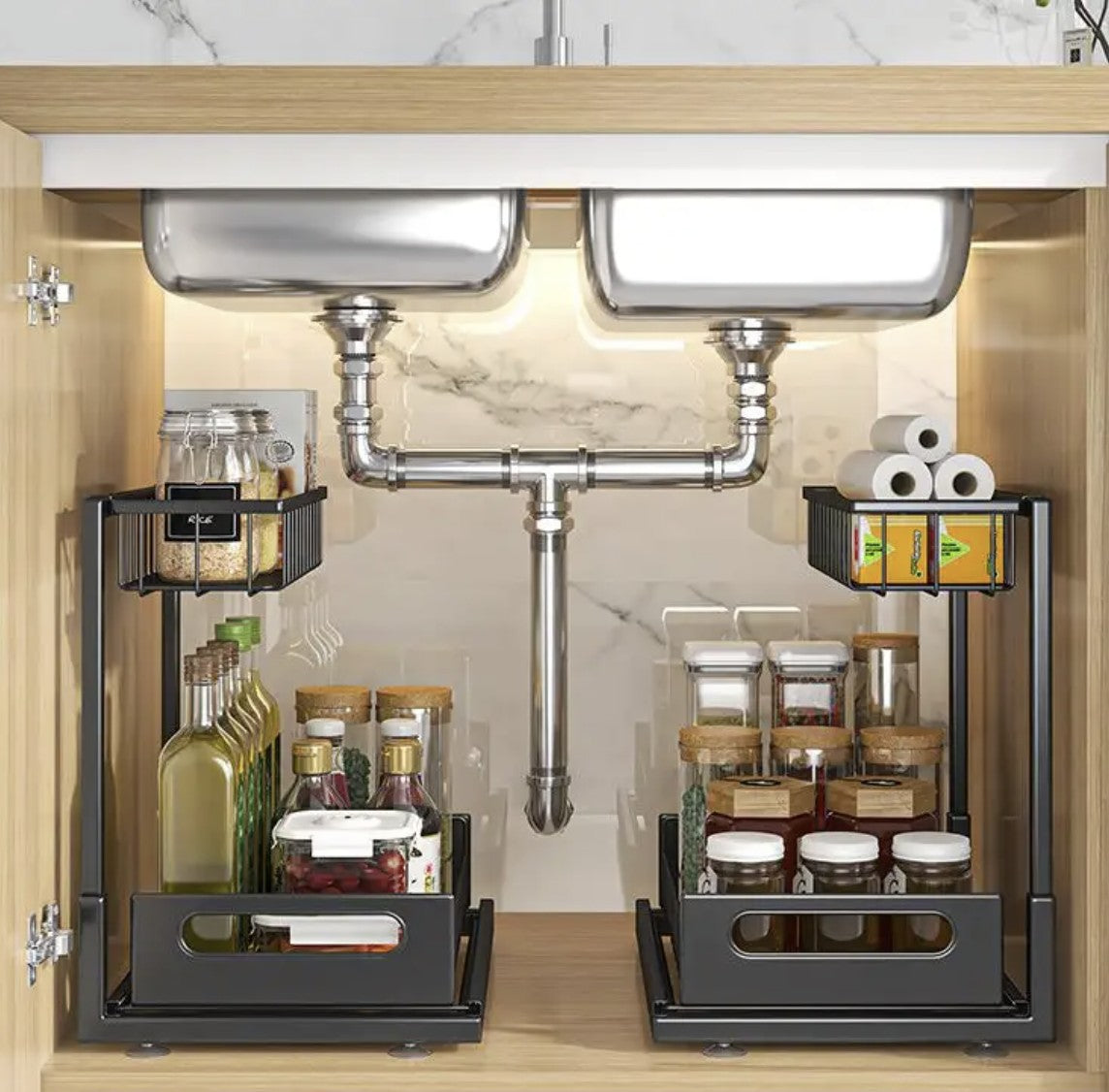 Organizador de Doble Nivel Multiusos. - Seiton Home