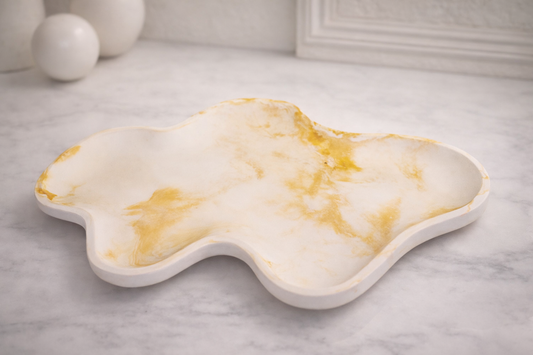 Bandeja Orgánica Efecto Mármol – Joyero Decorativo - Seiton Home