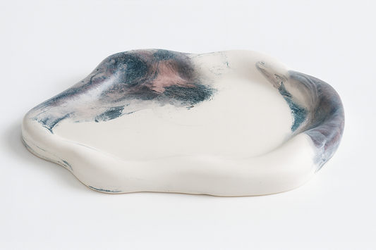 Plato porta vela estilo nube.