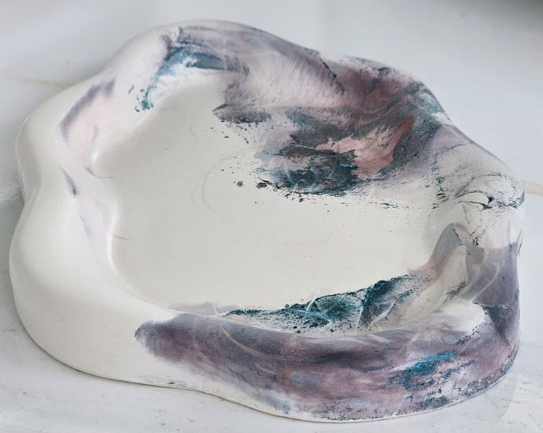 Plato porta vela estilo nube.