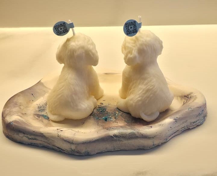 2 Velas decorativa Poodle Baby.