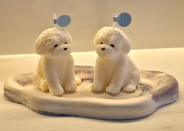 2 Velas decorativa Poodle Baby.