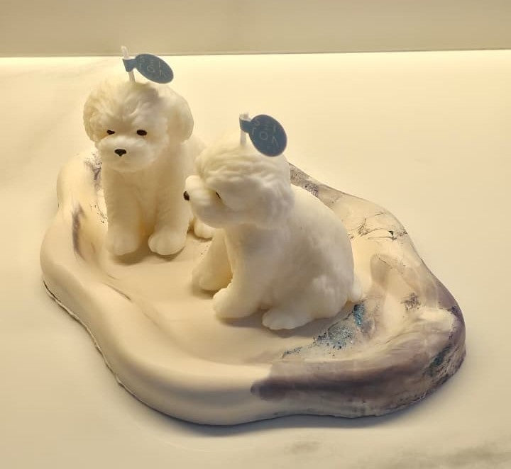2 Velas decorativa Poodle Baby.