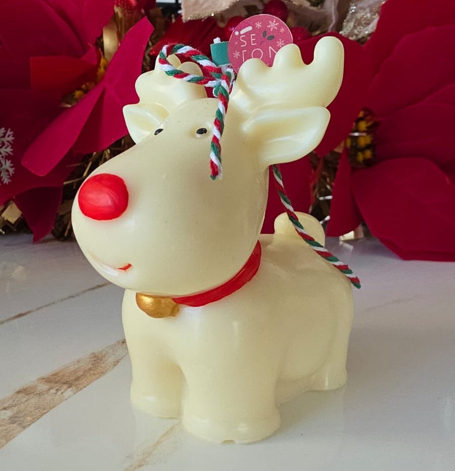 Vela decorativa navideña de Rudolph
