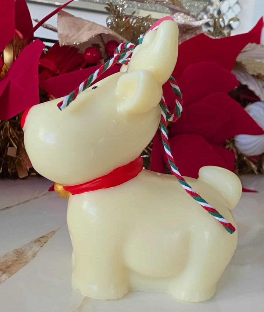 Vela decorativa navideña de Rudolph