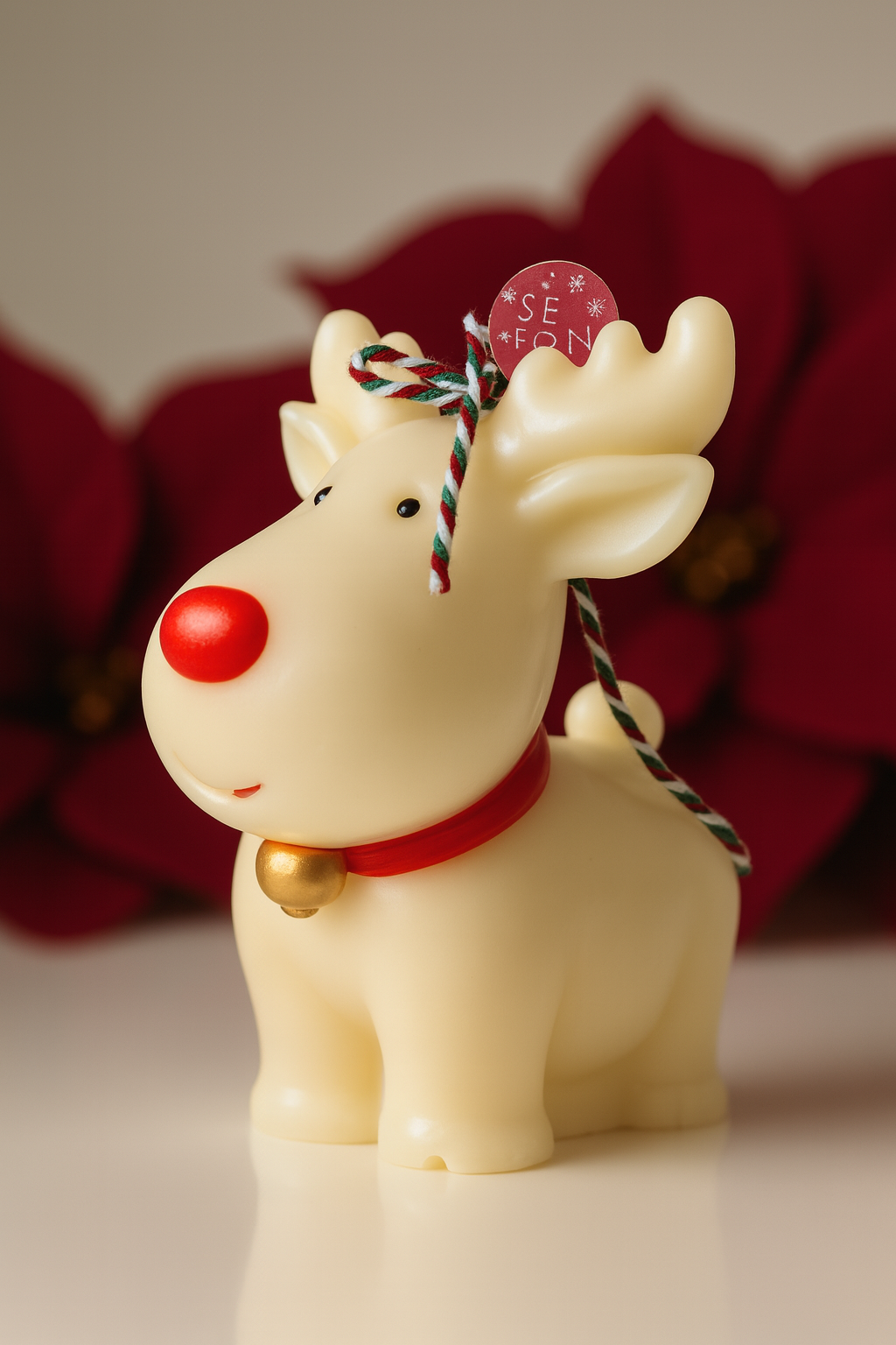 Vela decorativa navideña de Rudolph