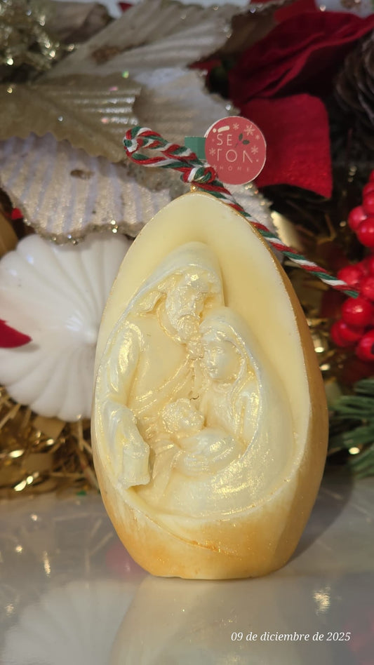 Vela decorativa de la Sagrada Familia.