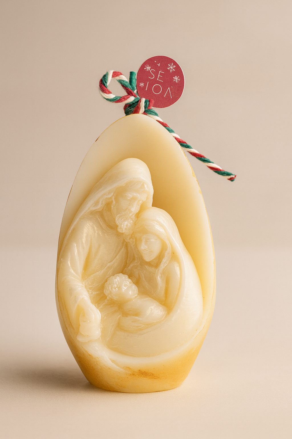 Vela decorativa de la Sagrada Familia.