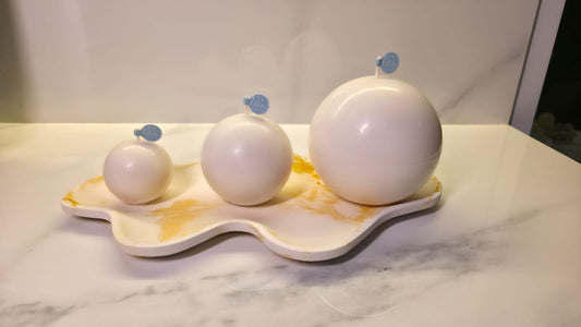 Velas decorativas - Trio esferas lisas. - Seiton Home